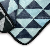 TRIANGLE Patchwork Sheepskin Throw / Aqua + Blue Grey