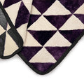 TRIANGLE Patchwork Sheepskin Throw / Damson + Natural A