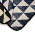 TRIANGLE Patchwork Sheepskin Throw / Grey + Natural