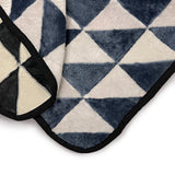 TRIANGLE Patchwork Sheepskin Throw / Grey + Natural