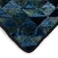 TRIANGLE Patchwork Sheepskin Throw / Teal + Dark Teal B