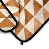 TRIANGLE Patchwork Sheepskin Throw / Toffee Tan + Natural