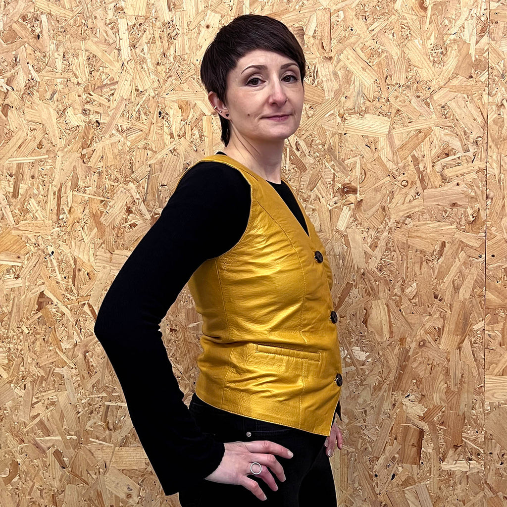 JEPKE Leather Waistcoat / Yellow Gold