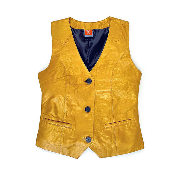 JEPKE Leather Waistcoat / Yellow Gold