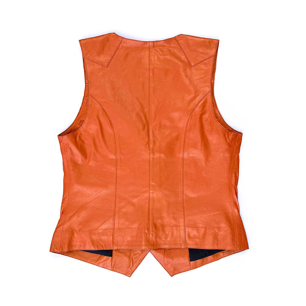 JEPKE Leather Waistcoat / Tangerine Sheen