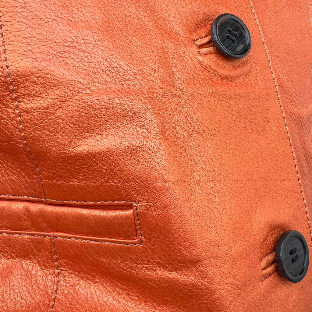 JEPKE Leather Waistcoat / Tangerine Sheen