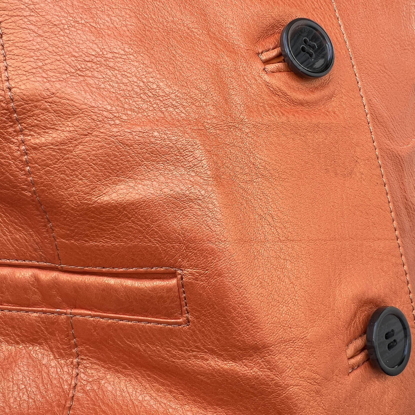 JEPKE Leather Waistcoat / Tangerine Sheen