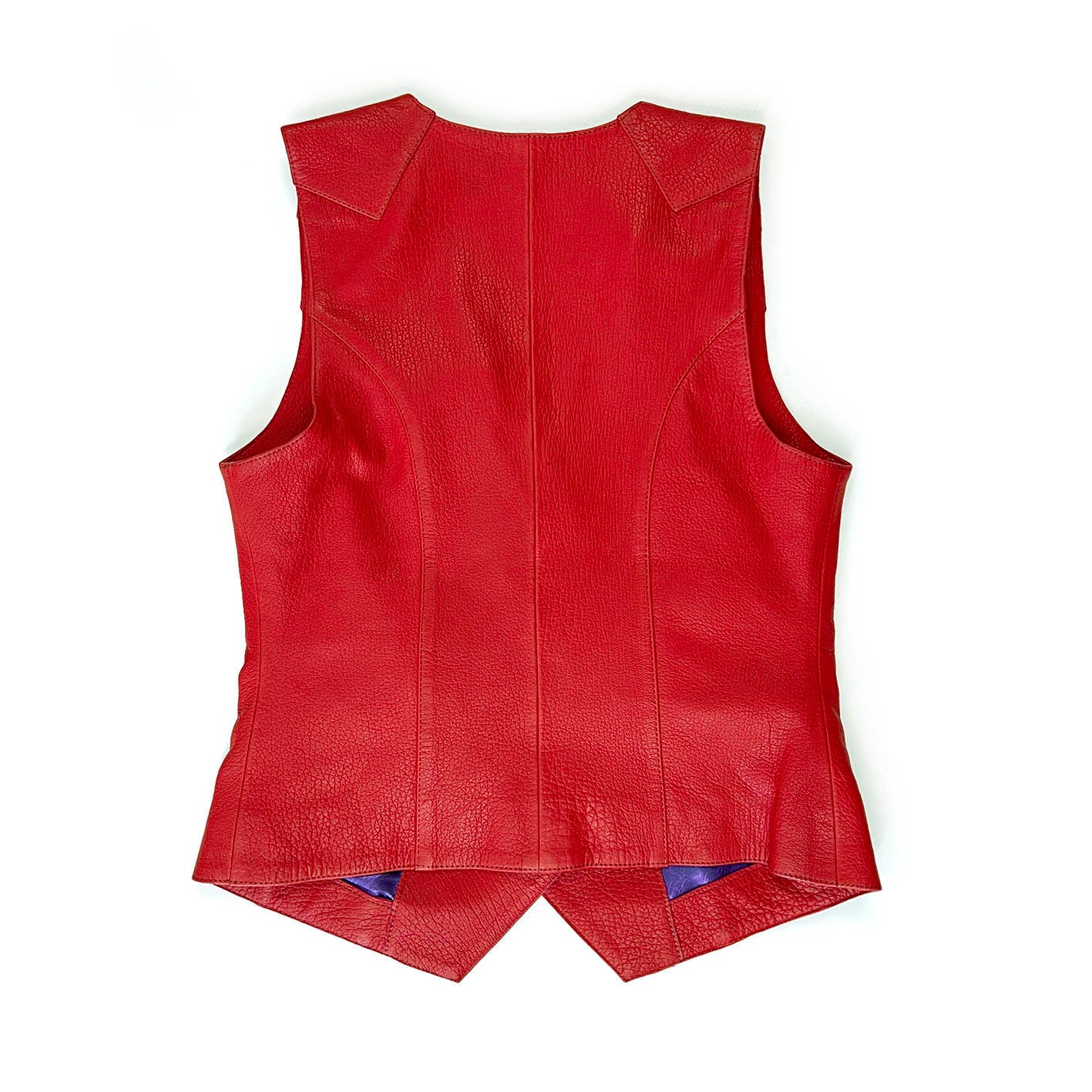 JEPKE Leather Waistcoat / Bright Red Grain
