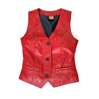 JEPKE Leather Waistcoat / Deep Red