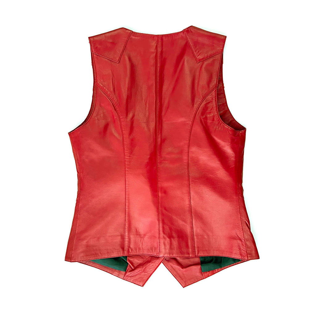 JEPKE Leather Waistcoat / Deep Red