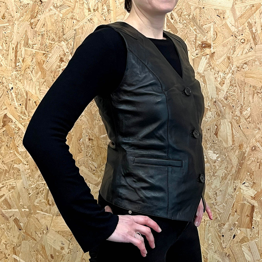 JEPKE Leather Waistcoat / Black