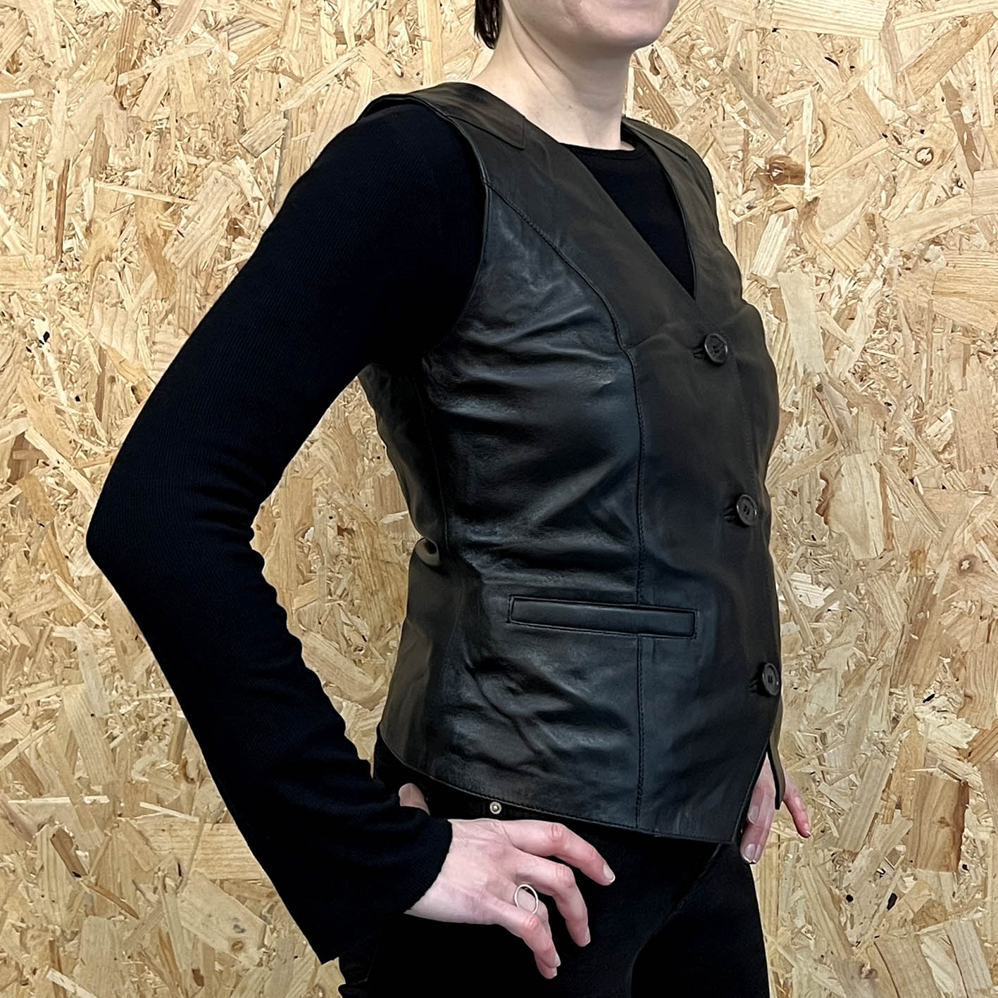 JEPKE Leather Waistcoat / Black