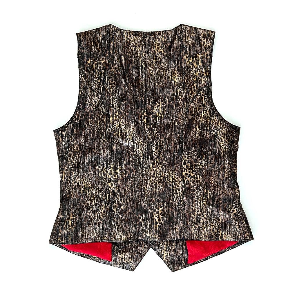 JEPKE Leather Waistcoat / Black Leopard