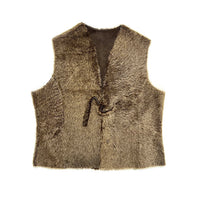 TAIGA Sheepskin Waistcoat / Variegated Dark Brown