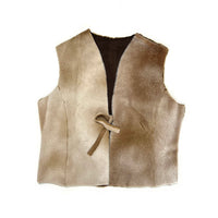 TAIGA Sheepskin Waistcoat - Cloudy Natural / Variegated dark brown