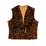 TAIGA Sheepskin Waistcoat - Tangerine Leopard / Cappuccino