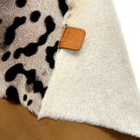 TAIGA Sheepskin Waistcoat - Cappuccino + Black Animal Print / Natural