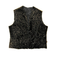 TAIGA Sheepskin Waistcoat - Black + Grey Dapple