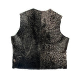 TAIGA Sheepskin Waistcoat - Black + Grey Dapple