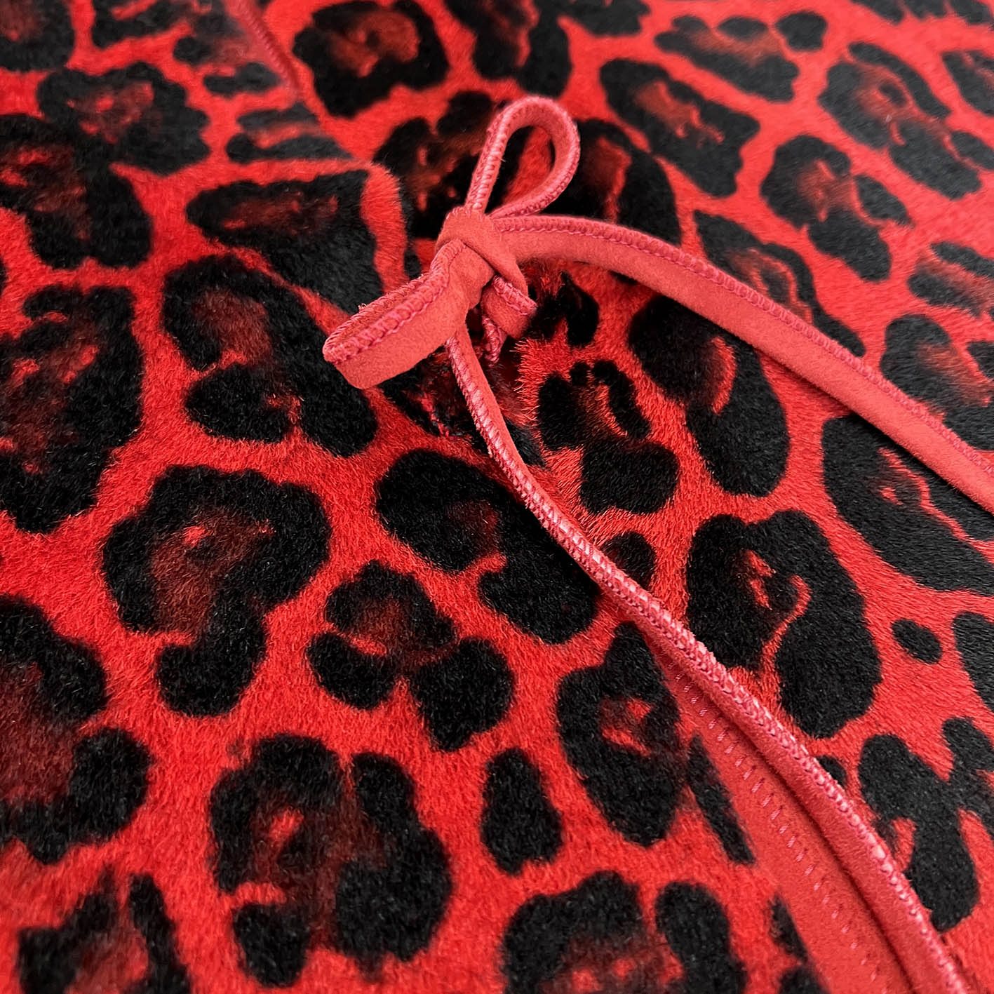TAIGA Sheepskin Waistcoat - Red Leopard / Red