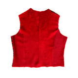 TAIGA Sheepskin Waistcoat - Red Leopard / Red