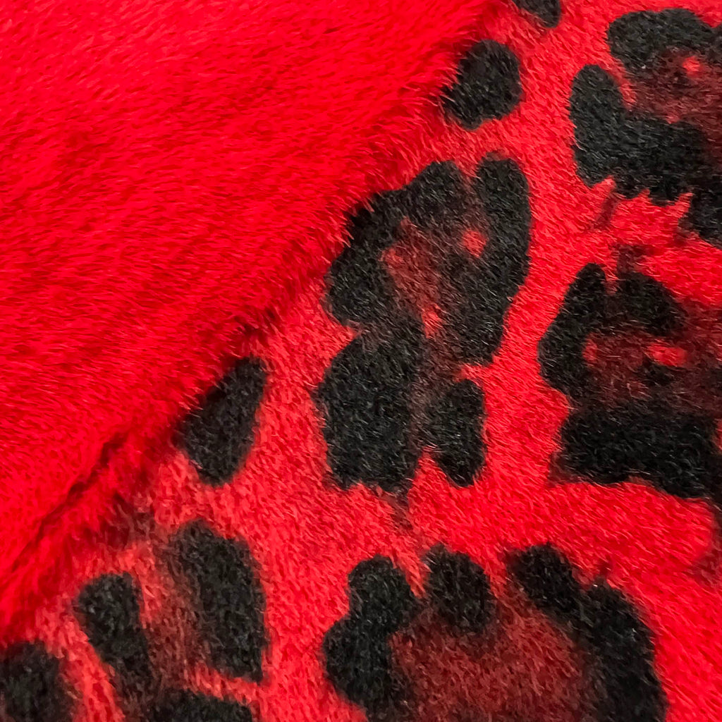 TAIGA Sheepskin Waistcoat - Red Leopard / Red