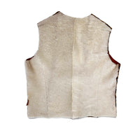 TAIGA Sheepskin Waistcoat - Cappuccino + Black Animal Print / Natural