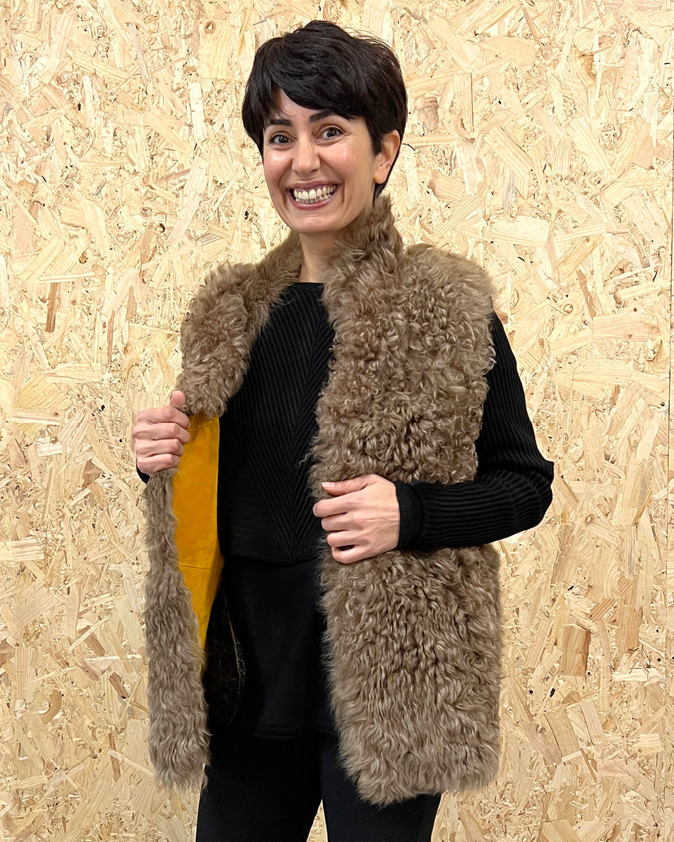 YELEK REVERSIBLE GILET /  MUSTARD + MOCHA