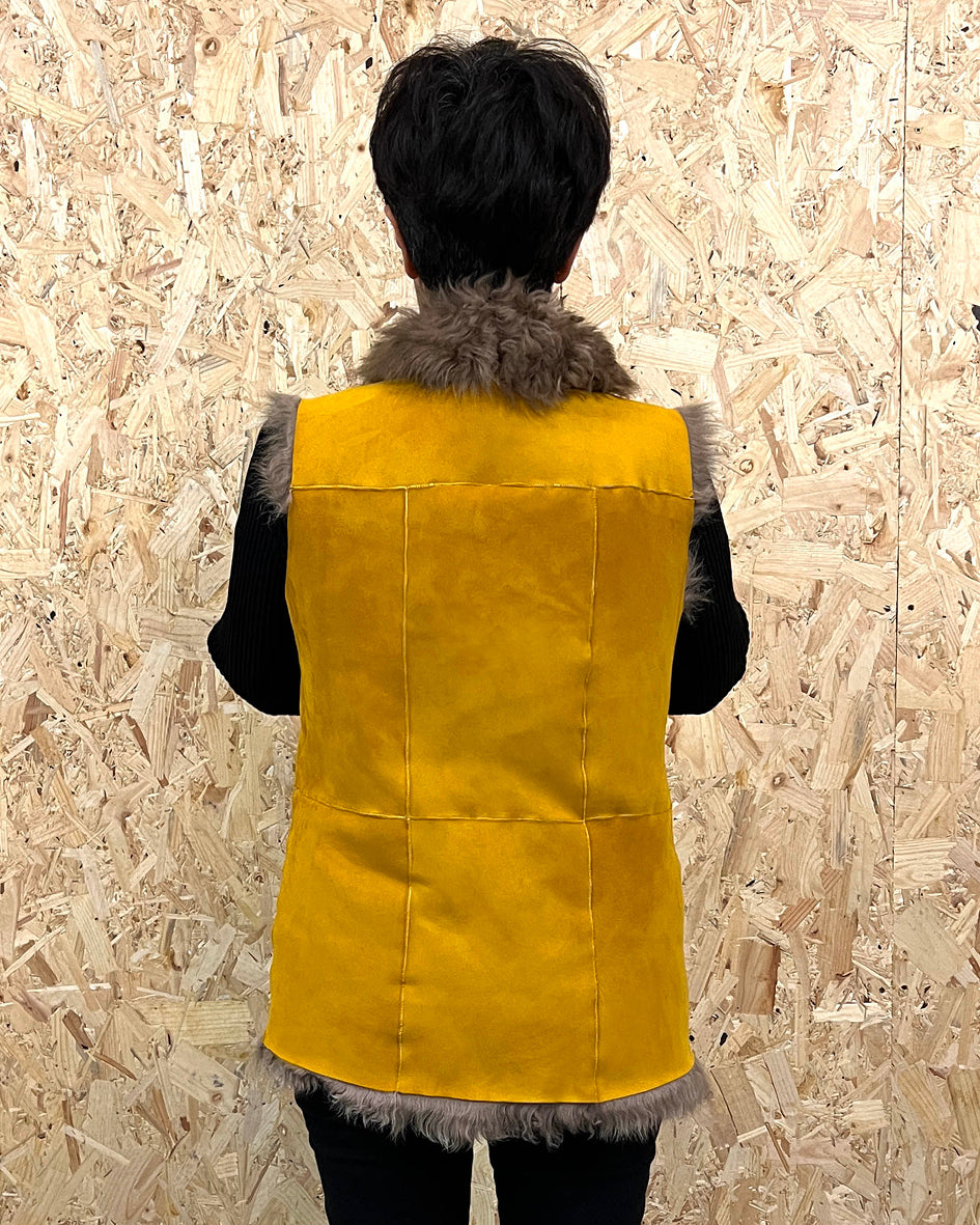 YELEK REVERSIBLE GILET /  MUSTARD + MOCHA
