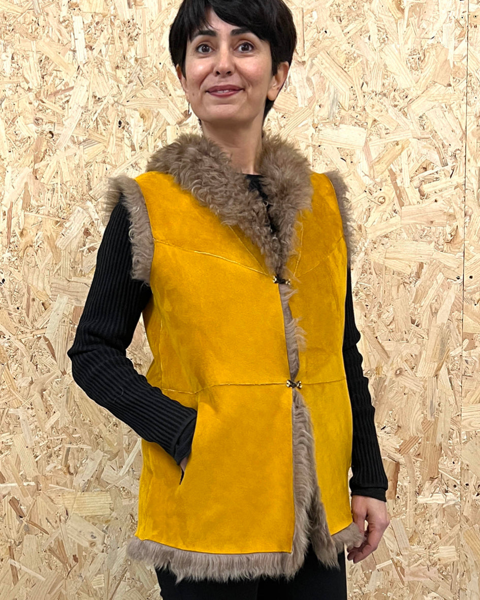 YELEK REVERSIBLE GILET /  MUSTARD + MOCHA