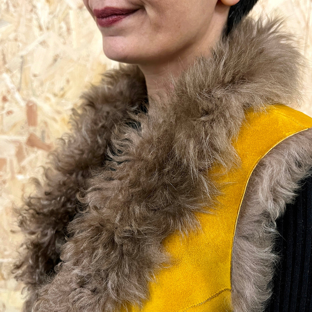 YELEK REVERSIBLE GILET /  MUSTARD + MOCHA