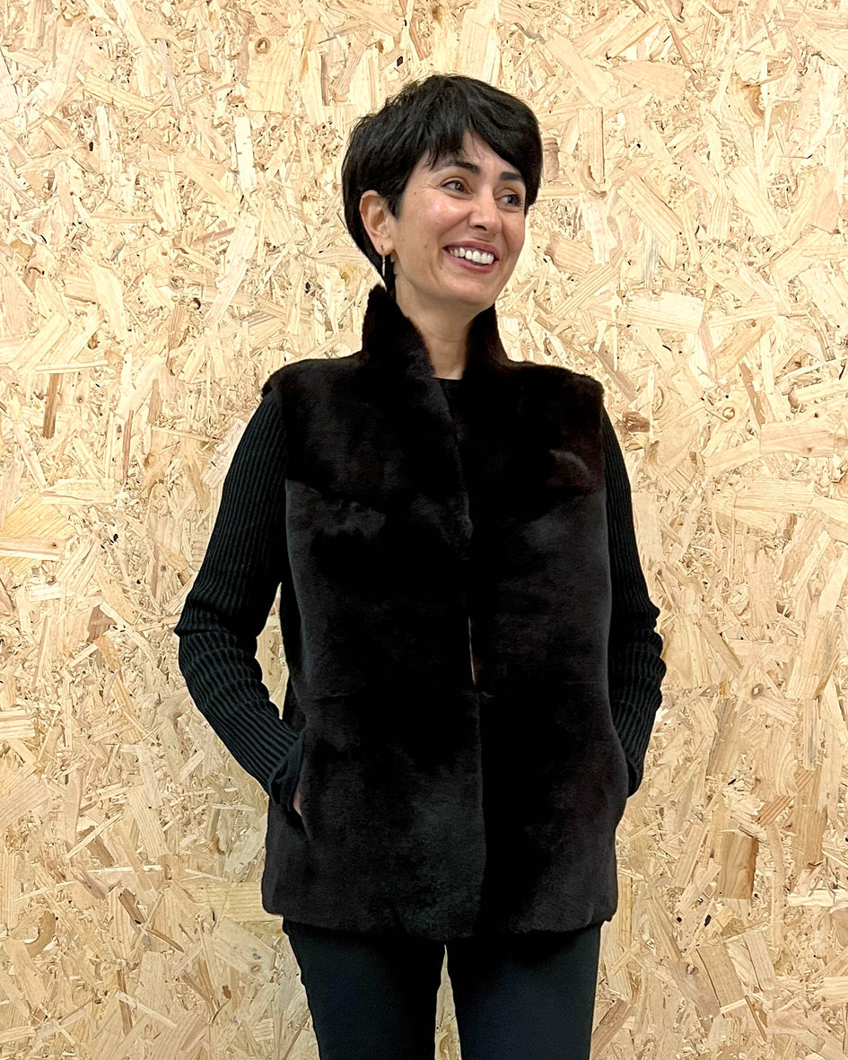 YELEK REVERSIBLE GILET / TAN + CHESTNUT