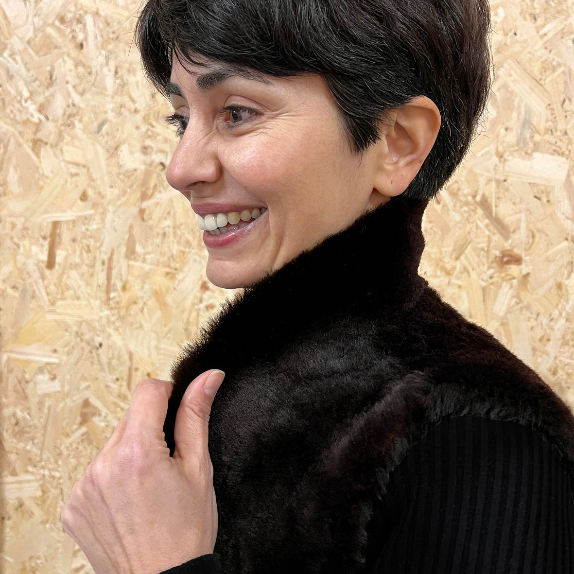 YELEK REVERSIBLE GILET / TAN + CHESTNUT