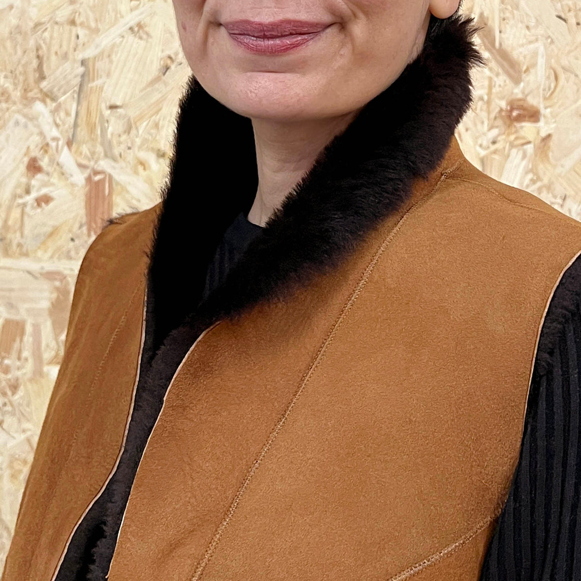 YELEK REVERSIBLE GILET / TAN + CHESTNUT