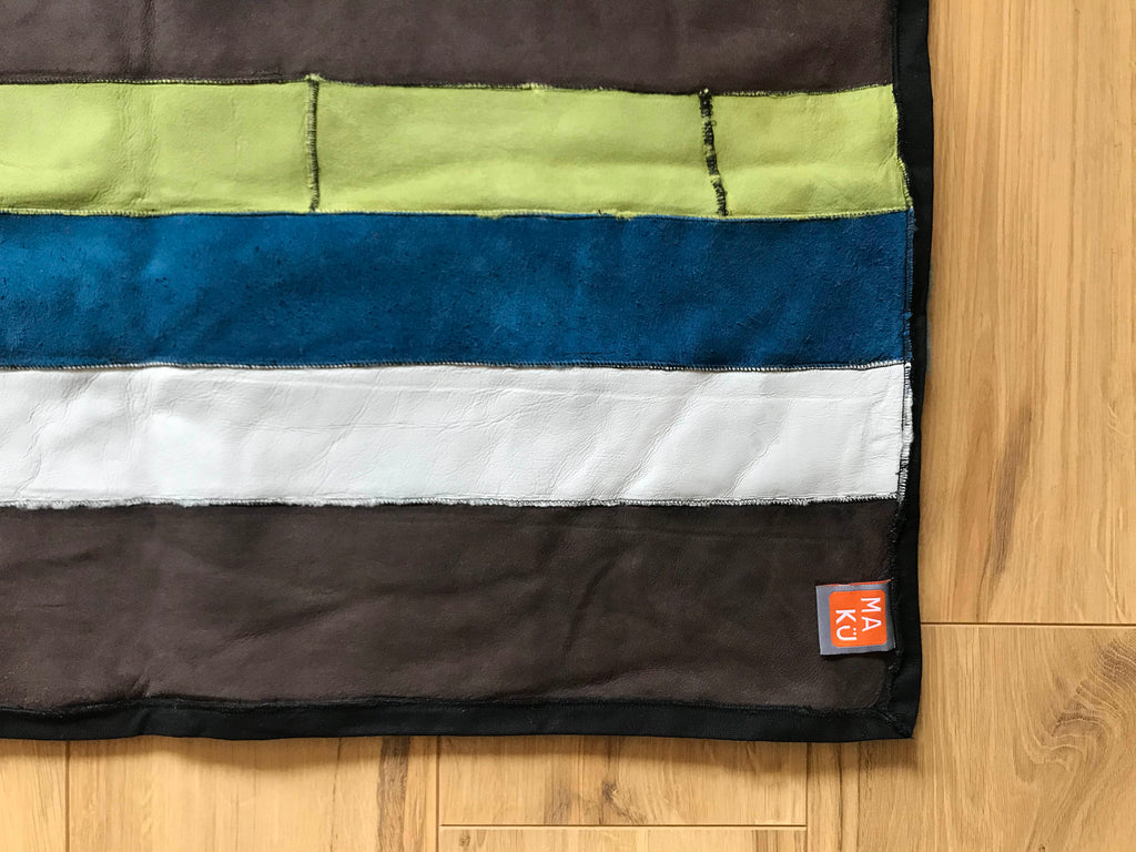 STRIPE THROW / DARK GREY + LIME