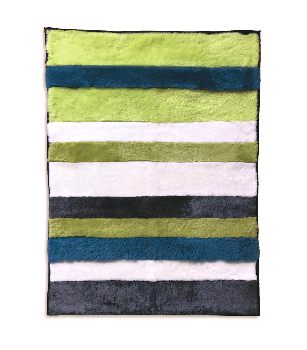 STRIPE THROW / DARK GREY + LIME