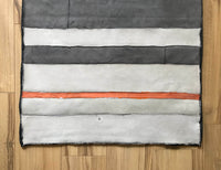 STRIPE THROW / PALE GREY WITH ORANGE ACCENT