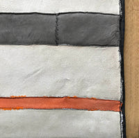 STRIPE THROW / PALE GREY WITH ORANGE ACCENT