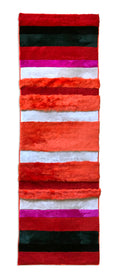 STRIPE RUNNER/THROW / ORANGE + RED + NATURAL