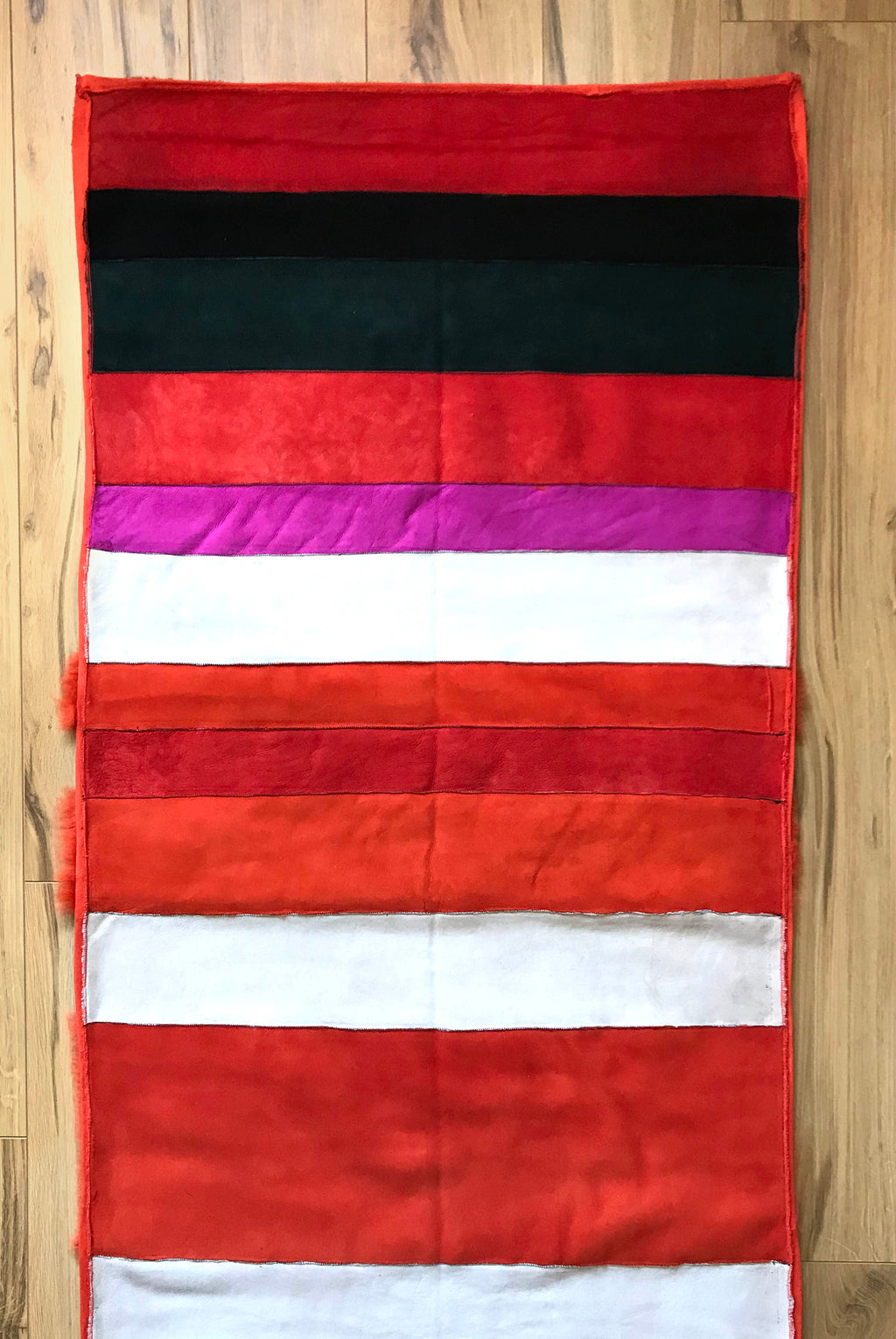 STRIPE RUNNER/THROW / ORANGE + RED + NATURAL