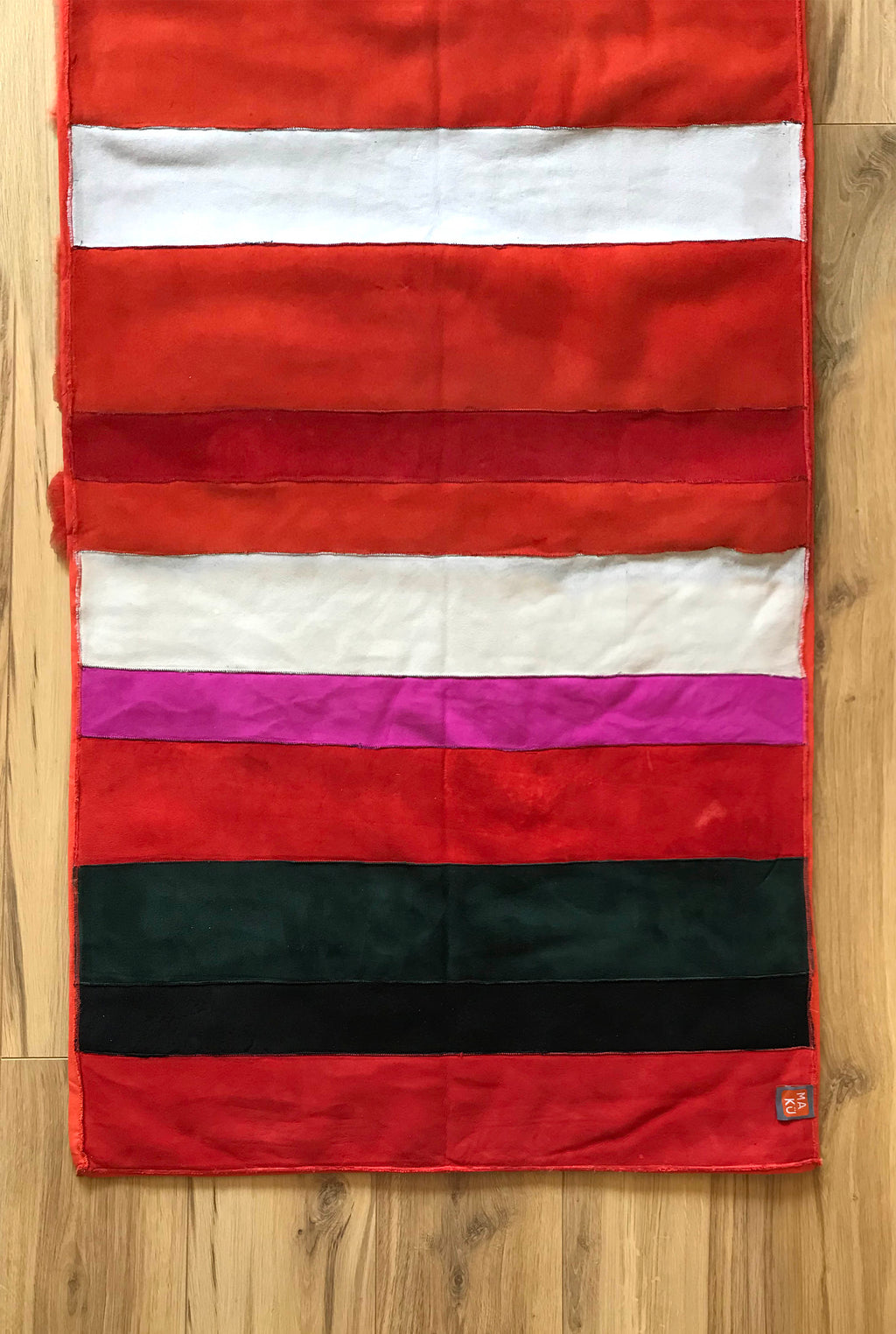 STRIPE RUNNER/THROW / ORANGE + RED + NATURAL