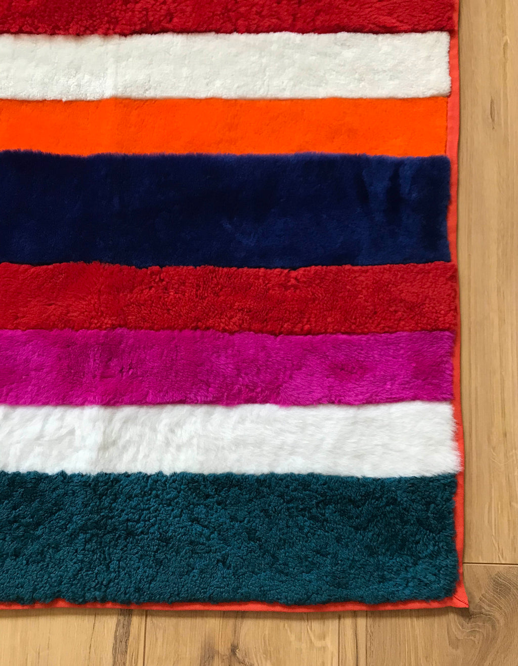 STRIPE THROW / RED + TEAL + NAVY + NATURAL