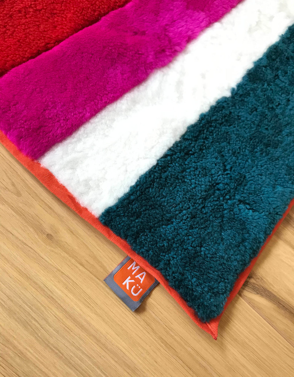 STRIPE THROW / RED + TEAL + NAVY + NATURAL