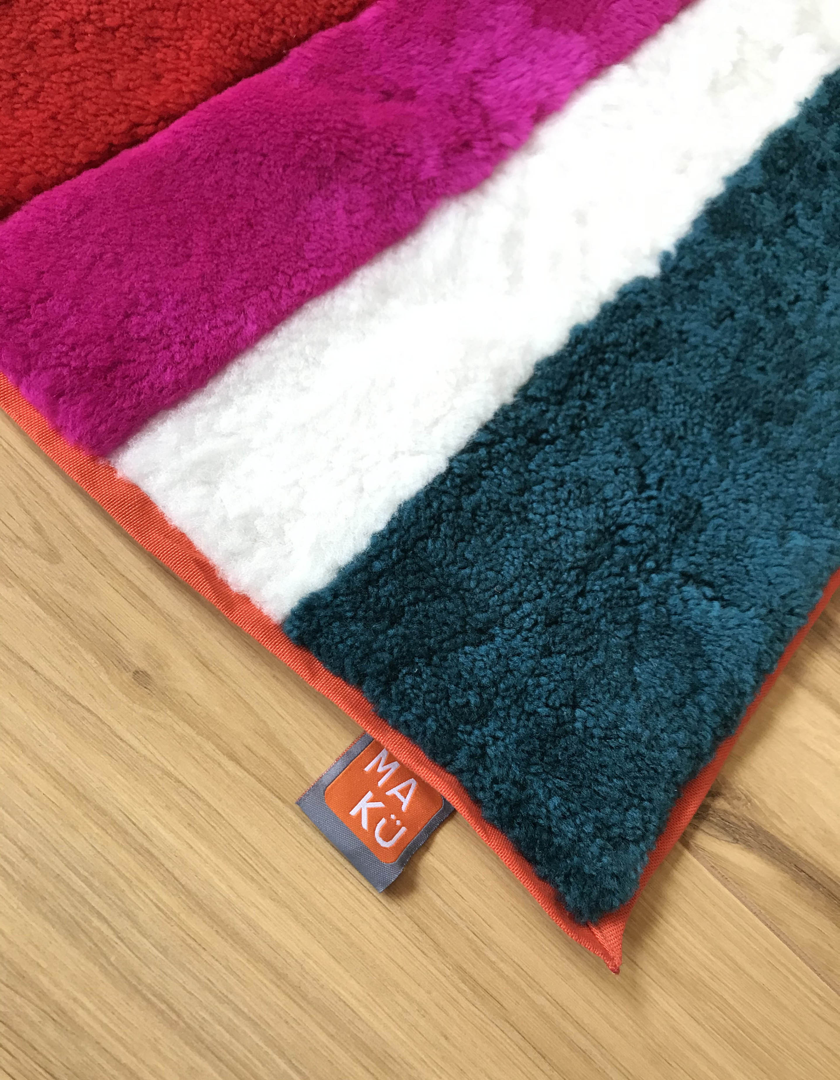 STRIPE THROW / RED + TEAL + NAVY + NATURAL