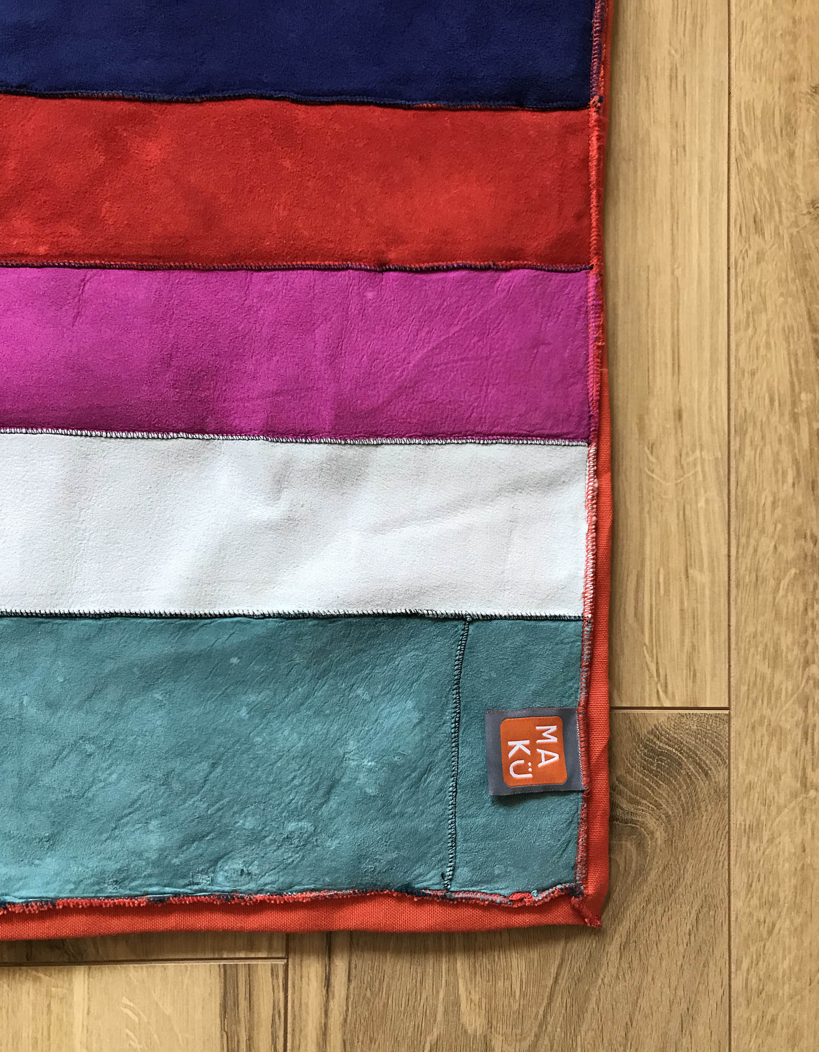 STRIPE THROW / RED + TEAL + NAVY + NATURAL