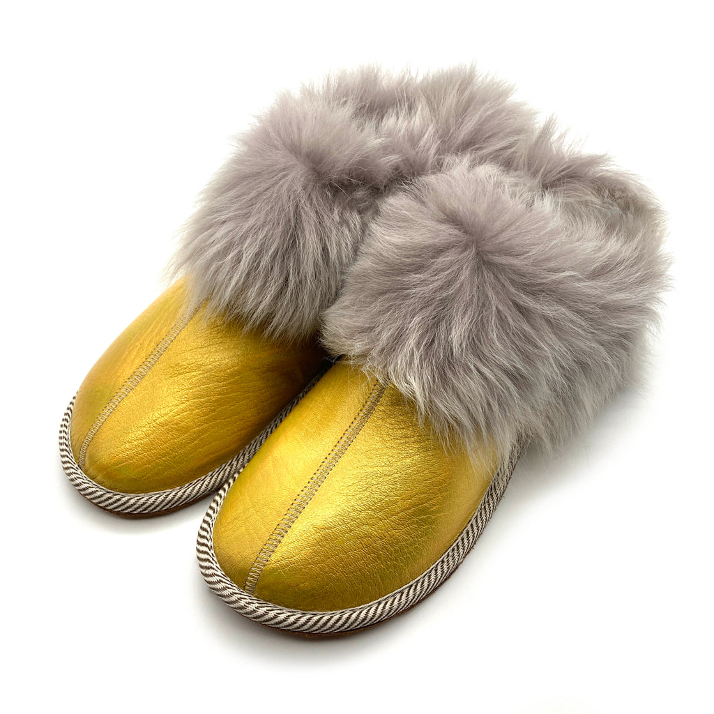 PATIQ YELLOW GOLD / Sheepskin slippers