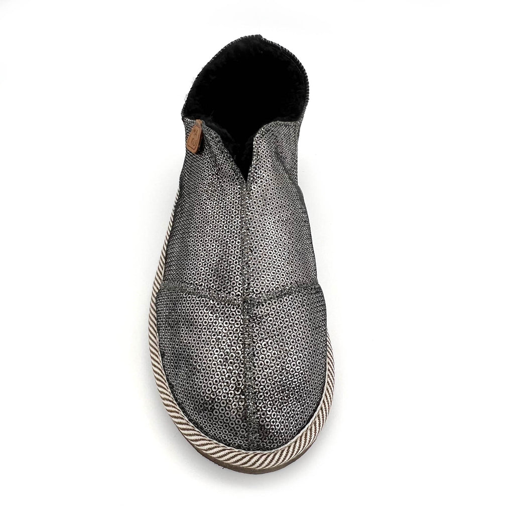 MERDANA SEQUIN BLACK / Sheepskin slippers