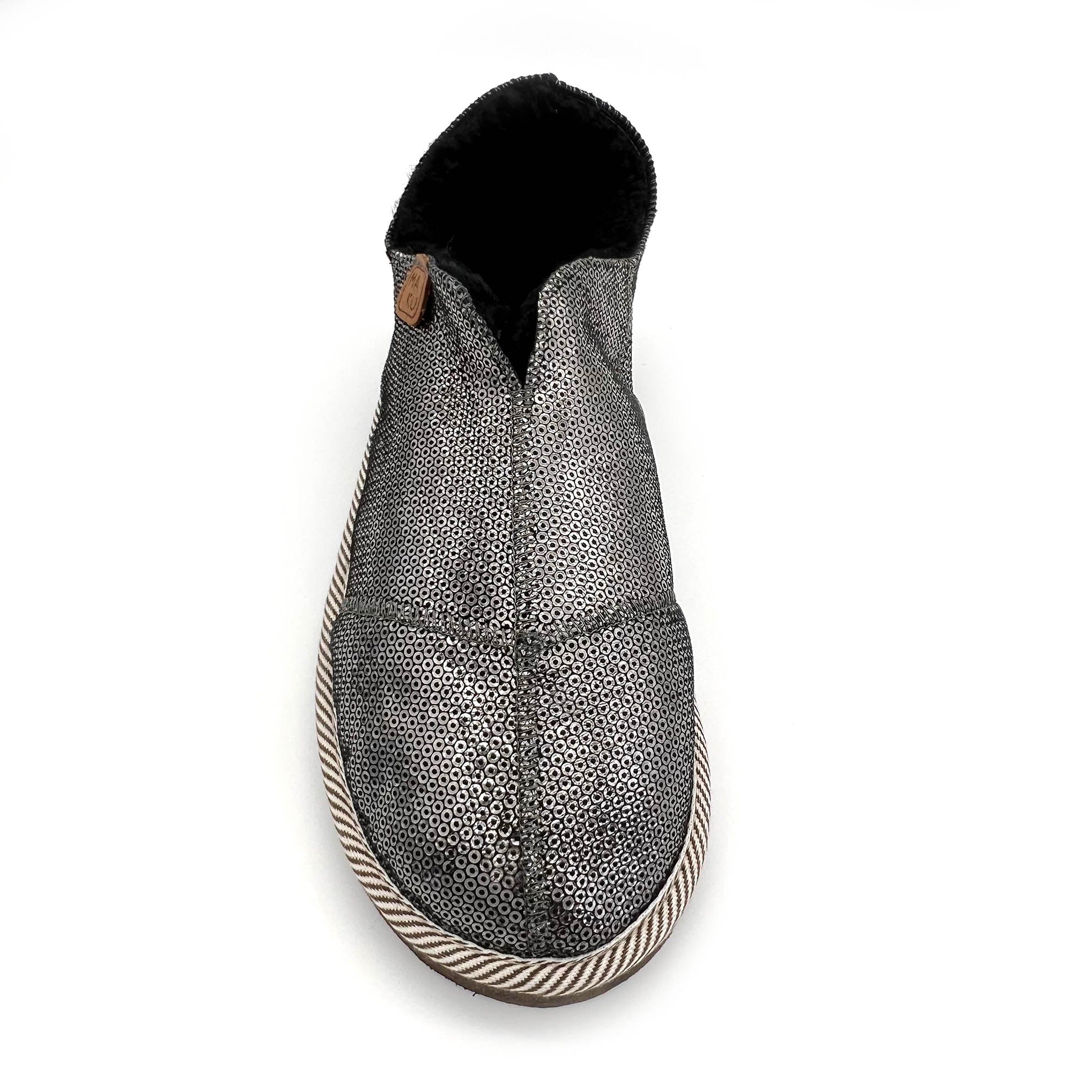 MERDANA SEQUIN BLACK / Sheepskin slippers