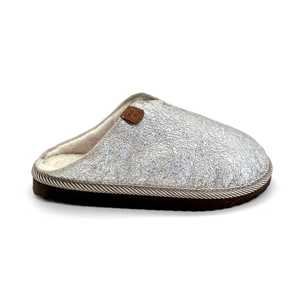 POLIN SILVER CRACKLE / Limited edition slippers