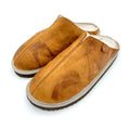 POLIN LEAF BROWN / Sheepskin slippers